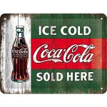 Nostalgic-Art Cartel de Chapa Retro Coca-Cola – Ice Cold – Idea de Regalo Aficionados a la Coke, metálico, Diseño Vintage Decorativo, 15 x 20 cm