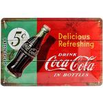Accesorios decorativos rojos de metal Coca Cola Nostalgic-art 