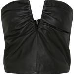 Corsets negros de cuero tallas grandes sin mangas con escote V talla XXL para mujer 
