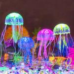 Nueva natación Artificial, medusas fluorescentes brillantes, decoración para acuario, pecera, planta subacuática, ornamento de paisaje acuático marino