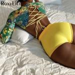 Bikinis completos amarillos de poliester de encaje talla L en 65C para mujer 