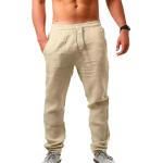 Pantalones grises de popelín de lino de primavera tallas grandes informales talla 3XL para hombre 