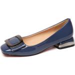 Zapatos Náuticos azules de caucho de primavera con tacón cuadrado oficinas para mujer 