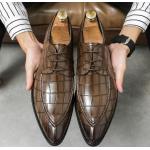 Zapatos oxford marrones de algodón Novio de punta puntiaguda formales talla 38 para hombre 