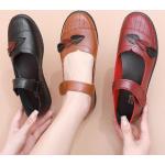 Zapatillas antideslizantes marrones de verano informales floreadas para mujer 