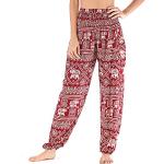 Pantalones rojos con pijama de verano lavable a mano vintage Talla Única para mujer 