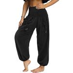 Pantalones negros de seda con pijama de verano hippie talla S para mujer 