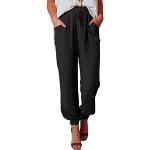 Pantalones caidos negros de piel de verano vintage talla S para mujer 
