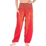 Pantalones rojos con pijama de verano lavable a mano vintage floreados Talla Única para mujer 