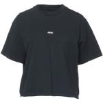 Camisetas negras de algodón de manga corta manga corta con cuello redondo de punto OBEY talla XS para mujer 