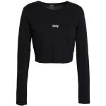 Camisetas estampada negras de algodón manga larga con cuello redondo de punto OBEY talla XS para mujer 