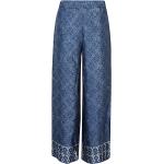 Pantalones estampados azules rebajados étnicos talla S para mujer 