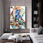 Obras de arte famosas de Wassily Kandinsky, lienzo abstracto, pintura artística, póster, Mural para decoración del hogar