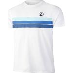 Camisetas deportivas blancas de algodón manga corta con cuello redondo con rayas talla S de materiales sostenibles para hombre 