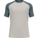 Camisetas deportivas grises de algodón manga corta Odlo talla M de materiales sostenibles para hombre 