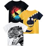 Camisetas blancas de algodón de manga corta infantiles con motivo de dinosaurios 7 años 