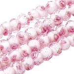 Collares plateado de vidrio de perlas hechos a mano floreados 