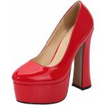 Zapatos rojos con plataforma con tacón de aguja con tacón más de 9cm talla 46 para mujer 