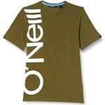Camisetas deportivas orgánicas verdes de algodón de invierno manga corta con logo O'Neill talla XS de materiales sostenibles para hombre 