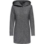Abrigos grises de poliester con capucha  rebajados de otoño manga larga con rayas ONLY talla L para mujer 