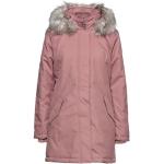 Abrigos rosa pastel de poliester con capucha  rebajados manga larga acolchados ONLY talla XS para mujer 