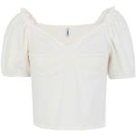 Camisetas blancas de algodón de manga corta manga corta de punto ONLY talla L para mujer 