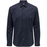 Camisas azul marino de popelín rebajadas Only & Sons talla M para hombre 