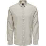 Camisas de algodón de lino  rebajadas Only & Sons talla L para hombre 