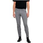 Pantalones grises de viscosa de traje rebajados ancho W30 Only & Sons talla M para hombre 