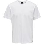 Camisetas orgánicas blancas de algodón de manga corta con cuello redondo Only & Sons talla M de materiales sostenibles para hombre 