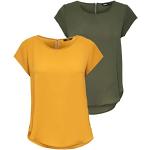 Camisetas doradas de manga corta de invierno manga corta con cuello redondo ONLY talla M para mujer 