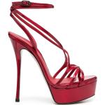 Sandalias rojas fluorescentes de goma con plataforma LE SILLA talla 40,5 para mujer 