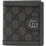 Billetera grises de lona plegables con logo Gucci Ophidia para hombre 