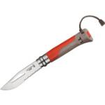 OPINEL Couteau Outdoor N°08 Terre-rouge - Cuchillo de senderismo - Rojo/Gris - EU Unique