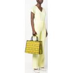 Bolsos amarillos de rafia de moda con logo FURLA para mujer 