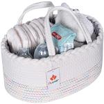 Organizador de pañales para bebé, cesta grande de cuerda de algodón con compartimentos intercambiables, bolsa de viaje portátil para recién nacido, cesta de ducha de bebé (arco iris)