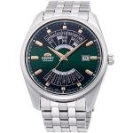 Relojes verdes de acero inoxidable de pulsera con fecha Automático con correa de acero informales Orient para hombre 
