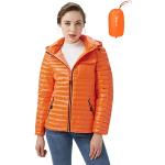 Abrigos naranja de nailon con capucha  de otoño informales acolchados talla XS para mujer 