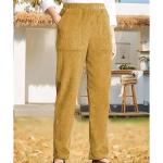 Pantalones bicolor de poliester de pana de otoño tallas grandes informales con rayas talla 3XL para mujer 