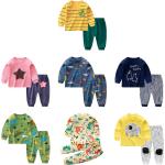 Pijamas de algodón de invierno infantiles con rayas 3 años para bebé 