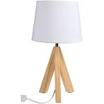 'Out of the Blue 571285, lámpara de mesa con pies de madera modelo 1, aprox. 36 cm, madera, color blanco, 20 x 20 x 36 cm