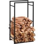 Outsunny soporte para leña de metal estante para leña metálico estante de almacenamiento para apilar troncos para exterior e interior 50x30x100 cm