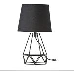 Lámparas negras de metal de rosca E14 de mesa de carácter romántico 
