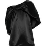 Vestidos negros de poliester de manga corta tallas grandes por la rodilla manga corta sin hombros Simone Rocha con lazo talla XS para mujer 