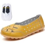Sneakers amarillos sin cordones informales con crochet talla 38,5 para mujer 