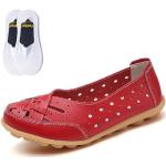 Sneakers rojos sin cordones informales con crochet talla 38,5 para mujer 