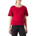 Camisetas de poliester de cuello redondo de verano con cuello redondo de punto Oxbow con volantes talla XS para mujer 