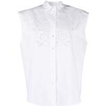 Camisas blancas de popelín rebajadas P.A.R.O.S.H. con crochet talla L para mujer 