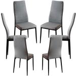 Conjuntos de 6 sillas grises de tela rebajadas acolchadas 