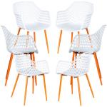 Conjuntos de 6 sillas blancas rebajadas con reposabrazos 